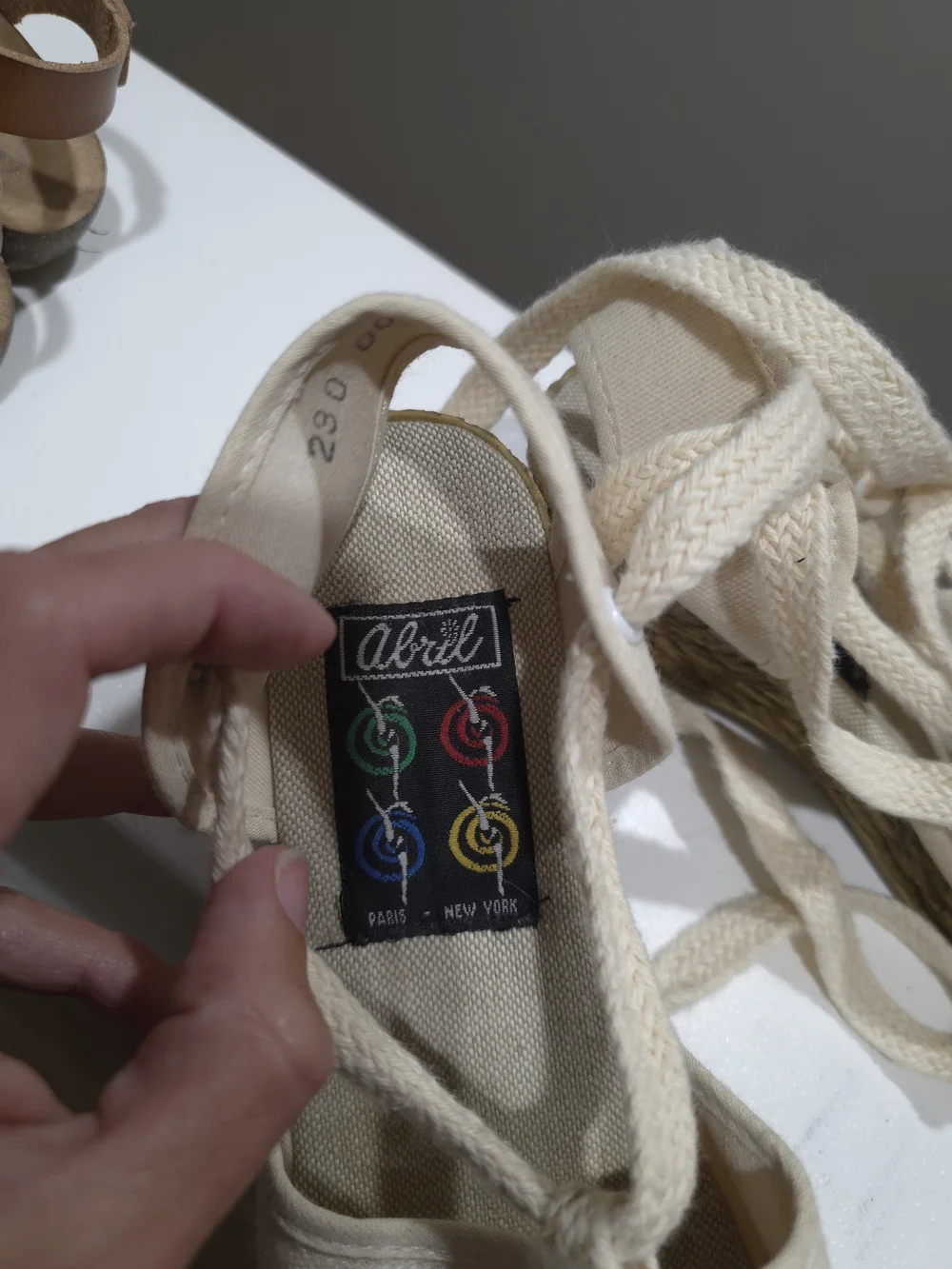 Vintage 70s/80s Abril Paris New York Canvas Espadrille Sandals Women's Size 6